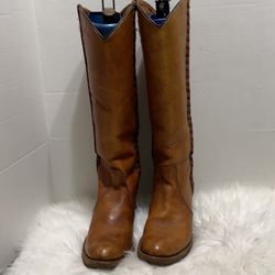 CAPEZIO Vintage Distressed Leather Heeled Cowboy Boots Western Women's 8.5 M