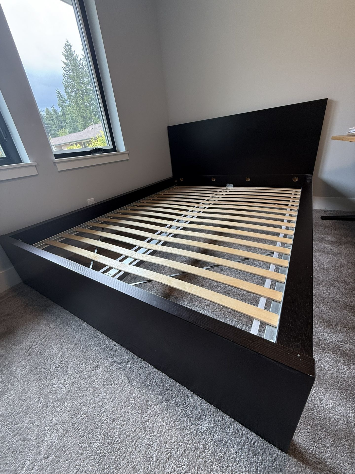 Queen Bed Frame IKEA Malm Dark Brown Veneer