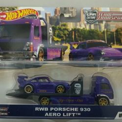 Hotwheels Porsche Purple RWB Transport 