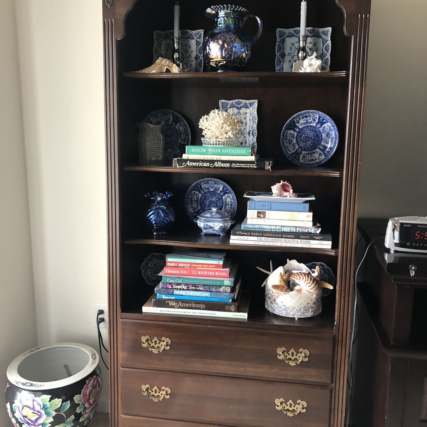 Ethan Allen bookcase with drawers $75.
