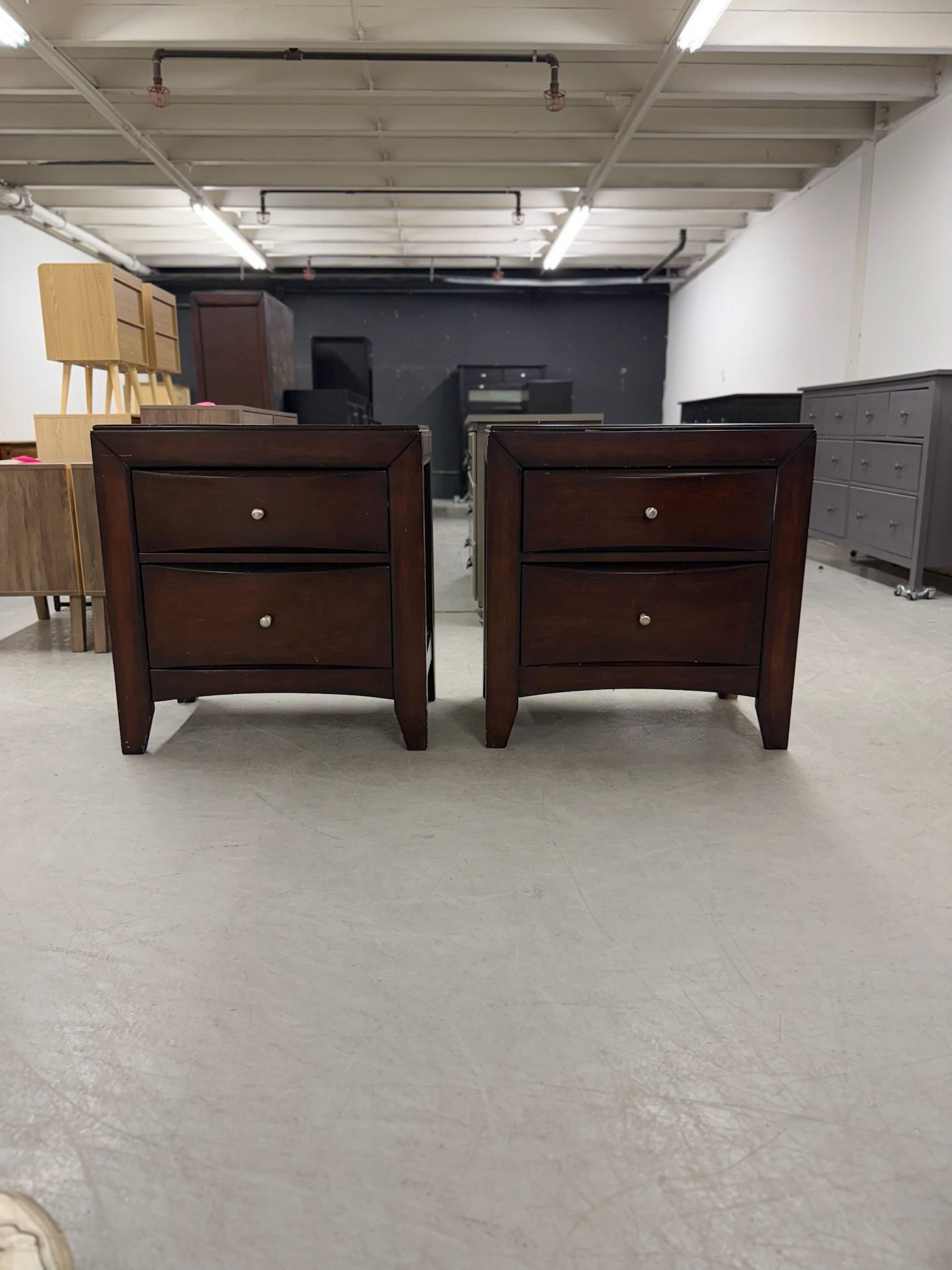 2 Matching Brown Wood Color Nightstands   / Nightstand Set / End Tables / Side Tables 