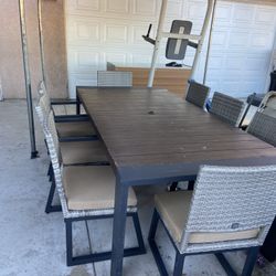 9 pice metal patio table