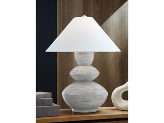 Brickdon Distressed White Poly Table Lamp