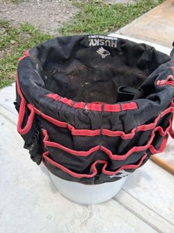 Husky tool bags and bucket tool holder