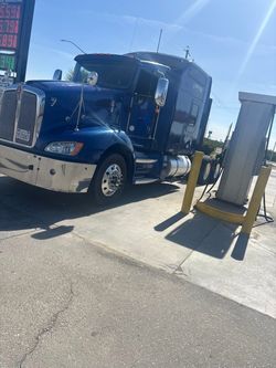 Kenworth Semi Truck Blue Sleeper Cab