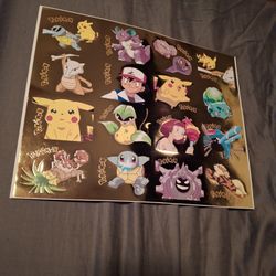 Pokémon 1st 1999 Pokemon Series 2 Navarrete Stickers Gold Foil Uncut Sheet Unreleased Rare