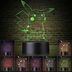Pokemon lamp for bedroom decoration. Change colors and bring 3 different figures. $15 