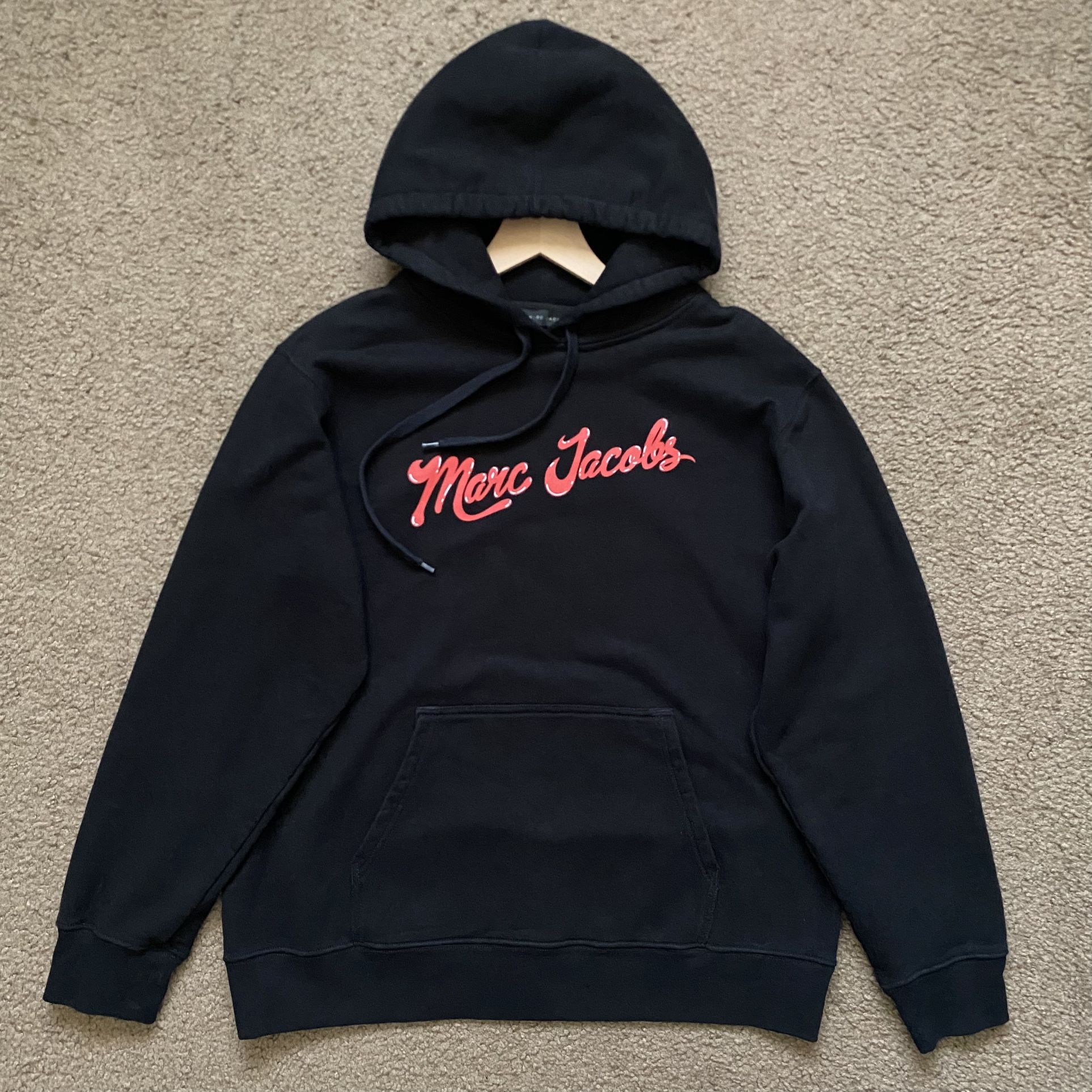 Marc Jacobs Hoodie Mens Size Large Black Logo Designer 