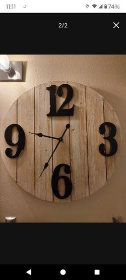 Large Wood Farmhouse Wall Clock