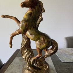 Mid-century metallic gold glazed ceramic horse