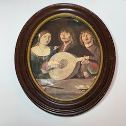 Framed Vintage Art Italian Renaissance Print: Lorenzo Costa's "A Concert"