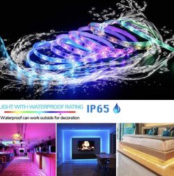 Bluetooth waterproof led strip light 32.8ft music syn back tape rope light Holiday yard outdoor light decoration