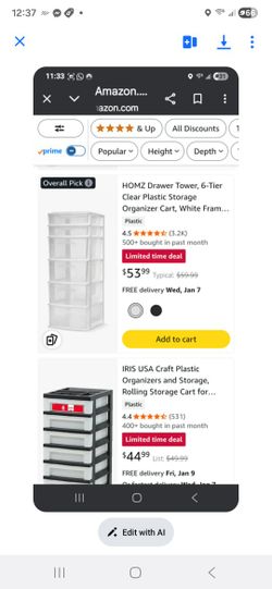 Plastic Storage $8