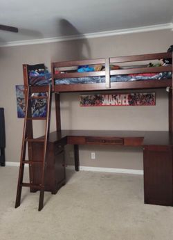 Bunk bed with built in desk