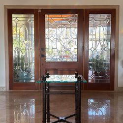 Mid Century, Beveled Glass Accent Table ( Vintage) 