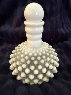 Vintage Hobnail Opalescent Glass Decanter with Stopper