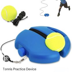REDLLO Solo Tennis Trainer is a portable, sand/water-fillable, PE plastic base trainer designed for solo practice without a partner.