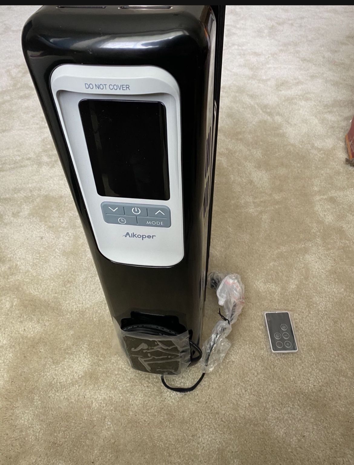 Aikoper Space Heater, 1500W Oil Filled Radiator heater with 24-Hours Timer, Remote Control, Digital Thermostat, Tip-over & Overheat Protection, Elect