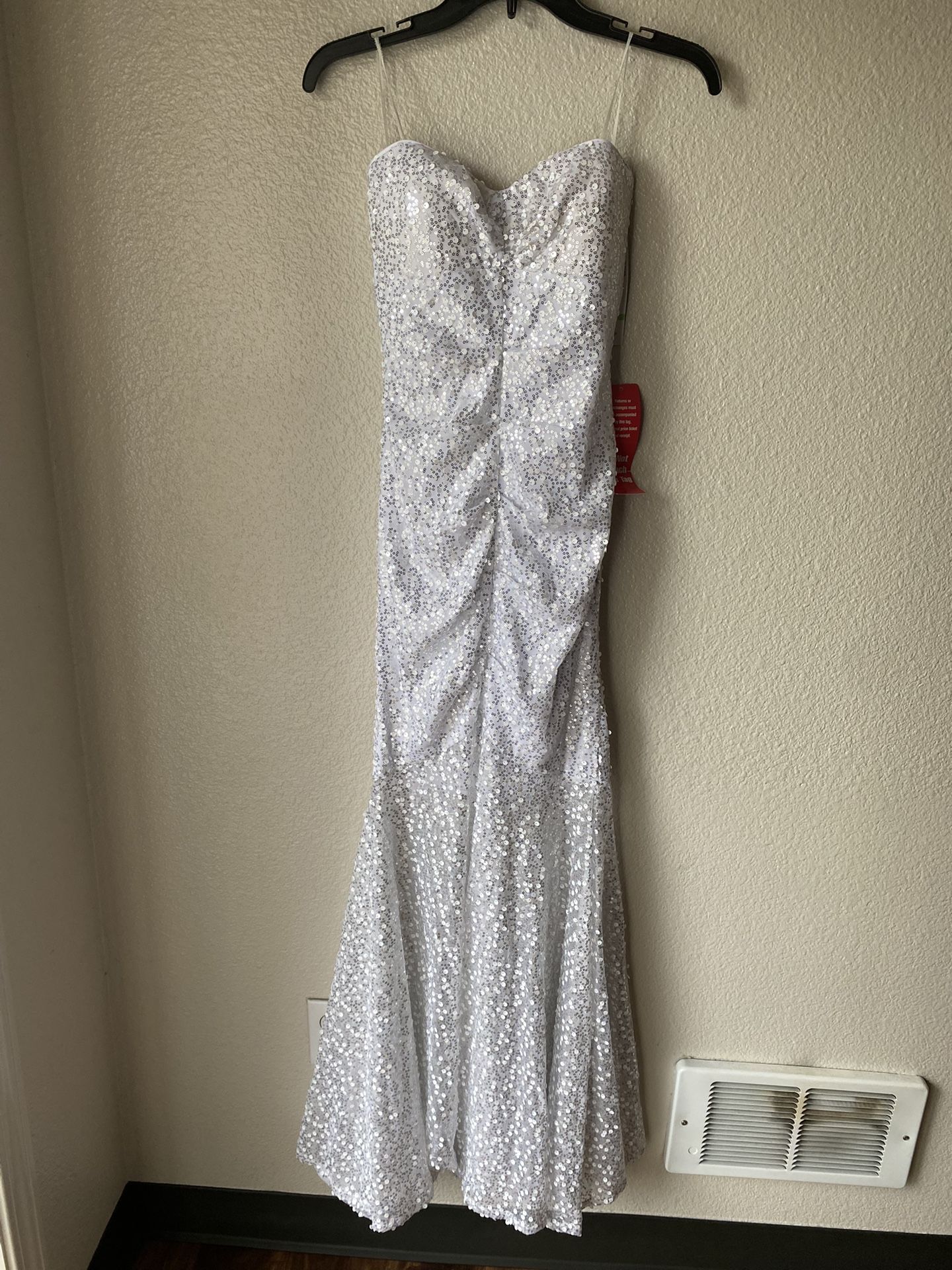 Brand new woman’s Jump Apparel brand white sequin long dress up for sale