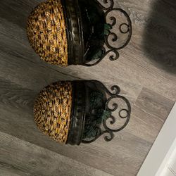 Pair Of Grape Basket Decor.. Great Condition And Sturdy!