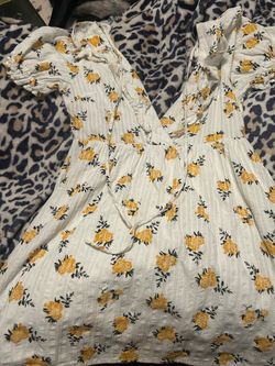 White and flowered dress