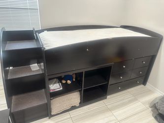 Loft bed with mattress