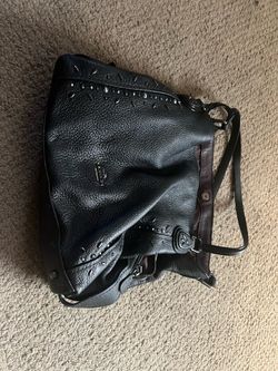 Black Leather Studded Crossbody Bag