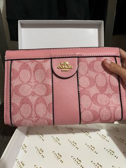 Coach Signature Canvas Bifold Wallet Pink set