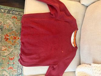 Red Crewneck Knit Sweater