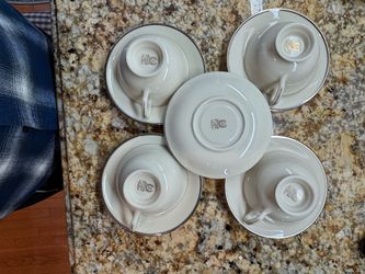 Lenox Montclair B501 Platinum Trim 7 Dinners plates, 4 Tea cups and saucers, 1 butter (Total 16 pcs)