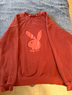Vintage 90s Playboy Bunny Embossed Red Crewneck Sweatshirt