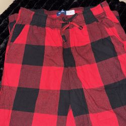 New red and black buffalo plaid flannel pajama pants
