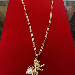 14k gold chain and charm 22grams new 