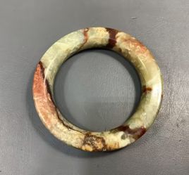 Agate Bangle Bracelet Solid Brown And Green Crystal
