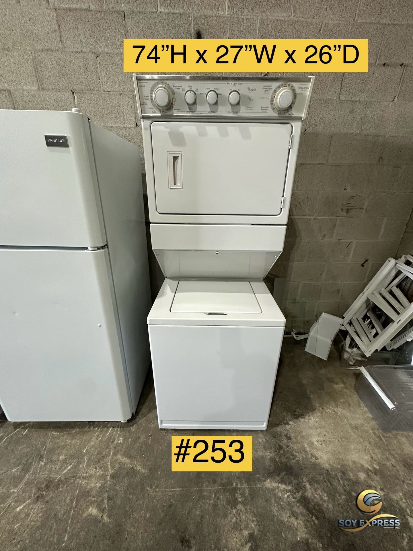 Whirlpool Washer And Dryer Stacked Combo (#253)