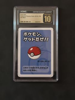 Pokemon Poke Ball Old Maid 2019 Playing Card CGC Pristine 10 Japanese TCG