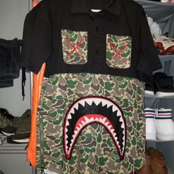 Bape Style Camo Hudson Collar T Shirt