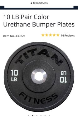 Titan Urethane Bumper Plates | Color | 10 LB Pair