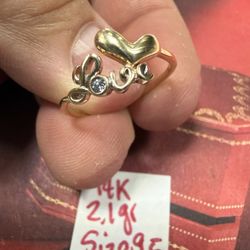 14K Solid Gold Ring 2.1Gr Size 9