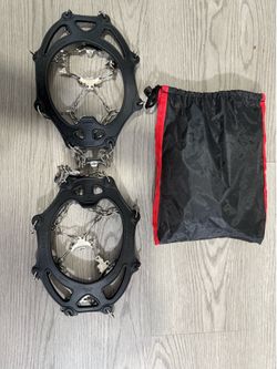 Ice Cleats Crampons Shoe Traction Spikes Snow Ice Grips w/ Storage Bag