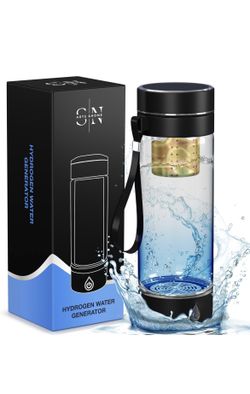 Brand new Hydrogen Water Bottle, Hydrogen Water Bottle Generator with Removable Strap and Infuser, 3 Minute Rapid Electrolysis, Portable for Daily Use