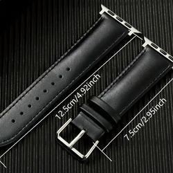 New Apple Watch Bands 1 Black 1 White 42 mm 42mm 44 44mm 45 45mm 49 49mm Genuine Leather