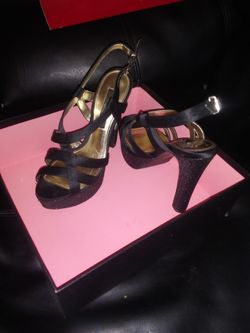 Black open toe heels