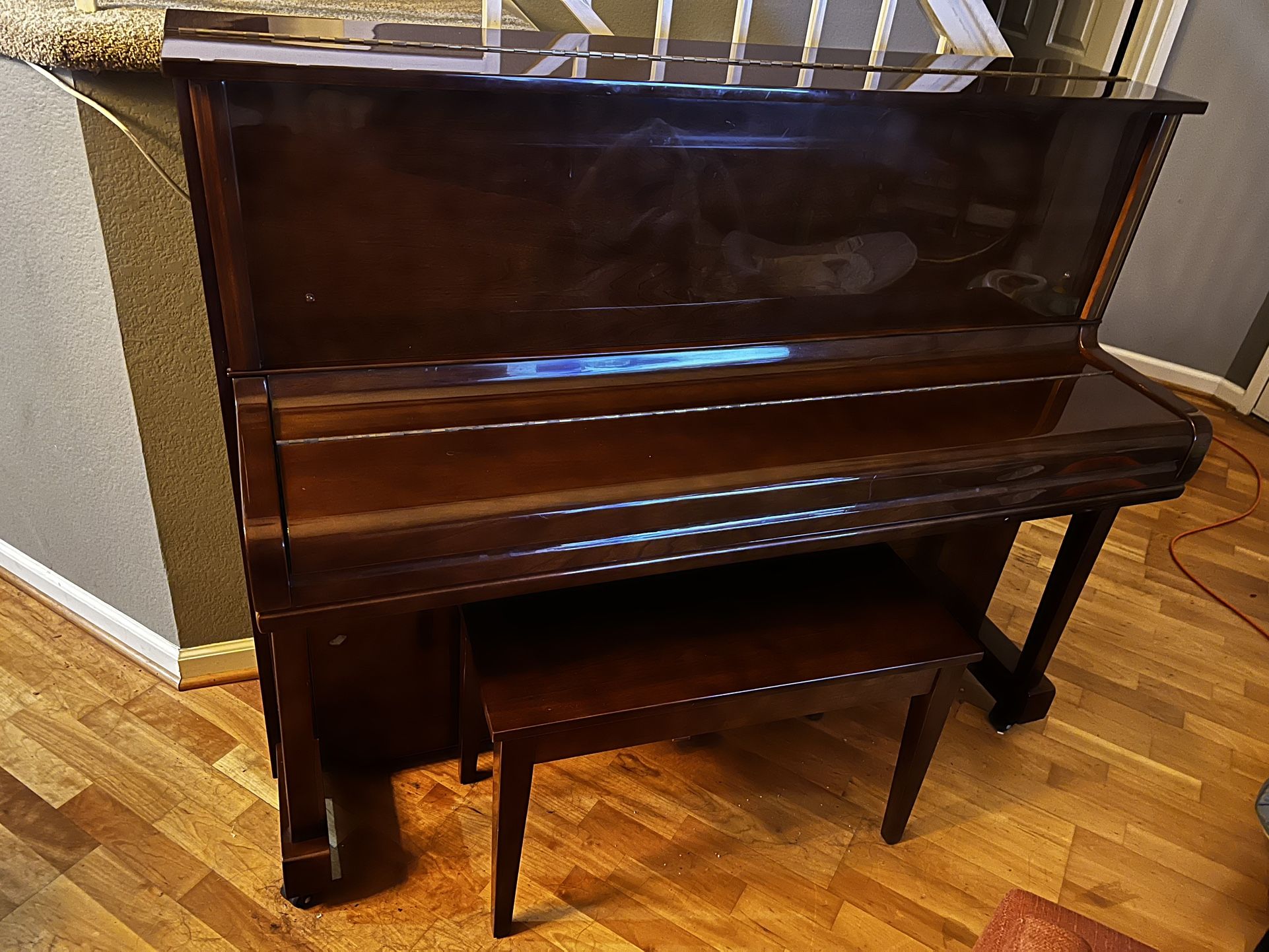 Upright Piano With Bench