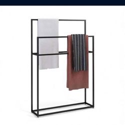 Wing Metal Free Standing Towel Rack, Black, 85L×20W×110Hcm