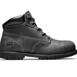 Timberland PRO Mens Gritstone 6" Steel Toe Work Boot Black Leather Sz 7.5 LIKE NEW