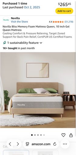 Novilla 10” Queen Memory Foam Mattress
