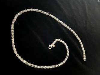 Beautiful Sparkling Silver Rope Chain Necklace