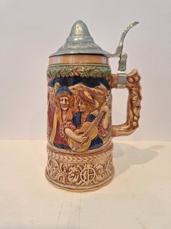 Vintage German Lidded Musical Beer Stein