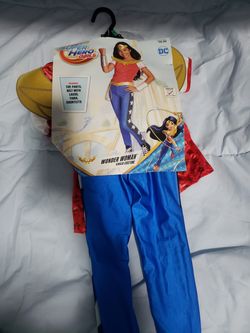 Dc superhero girls brand new halloween costume wonder woman size medium 8-10